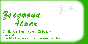 zsigmond alper business card